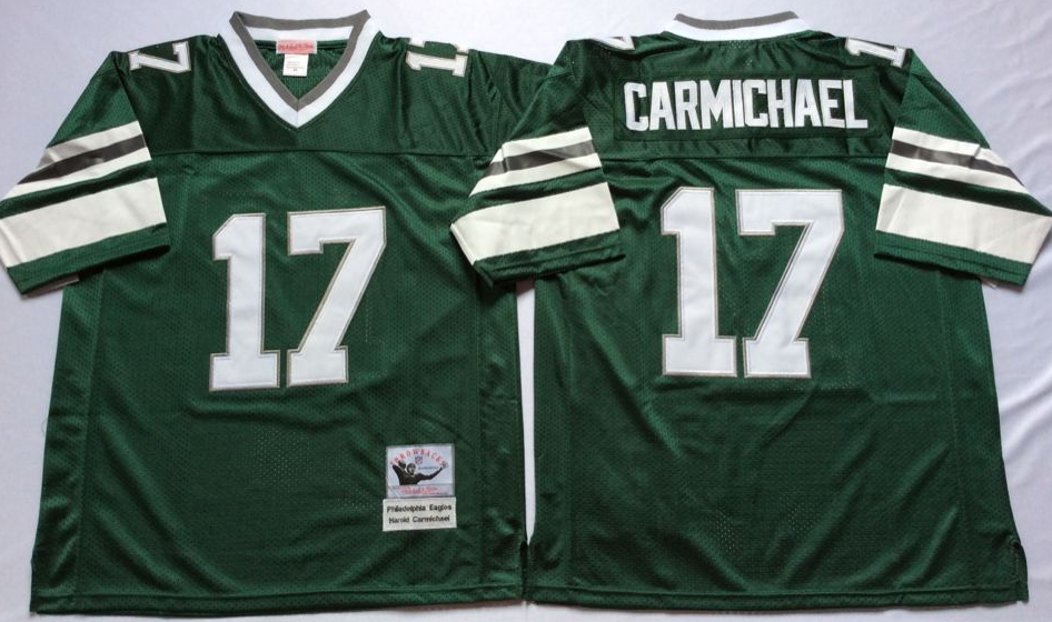 Men Philadelphia Eagles 17 Carmichael green Mitchell Ness jerseys